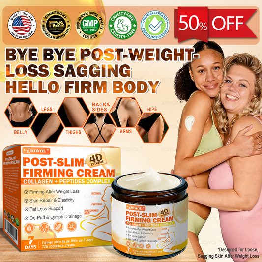🏪 Boutique officielle | IOWOL® Crème raffermissante post-minceur avec peptides de collagène aide à raffermir la peau relâchée après une perte de poids et à retrouver une silhouette plus tonique.